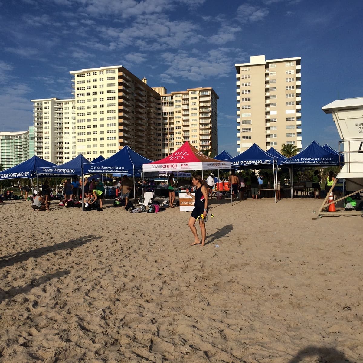 Event tents and race day atmosphere