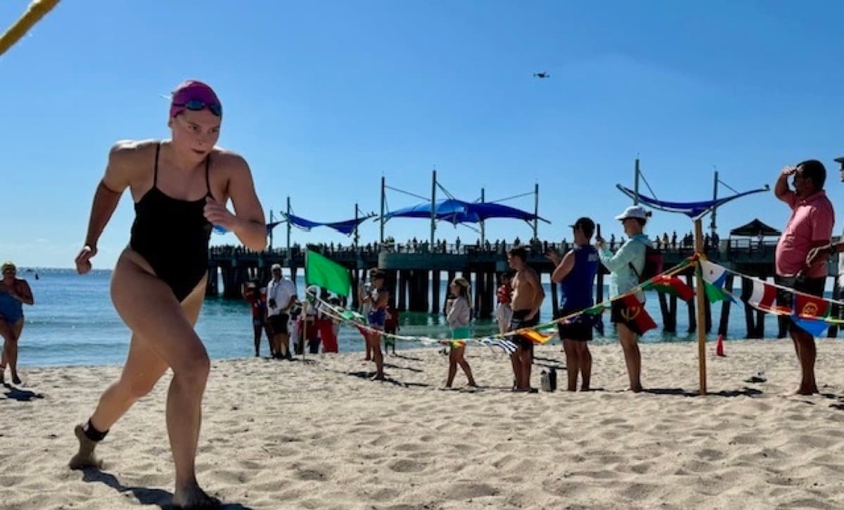 Runner crossing the finish line